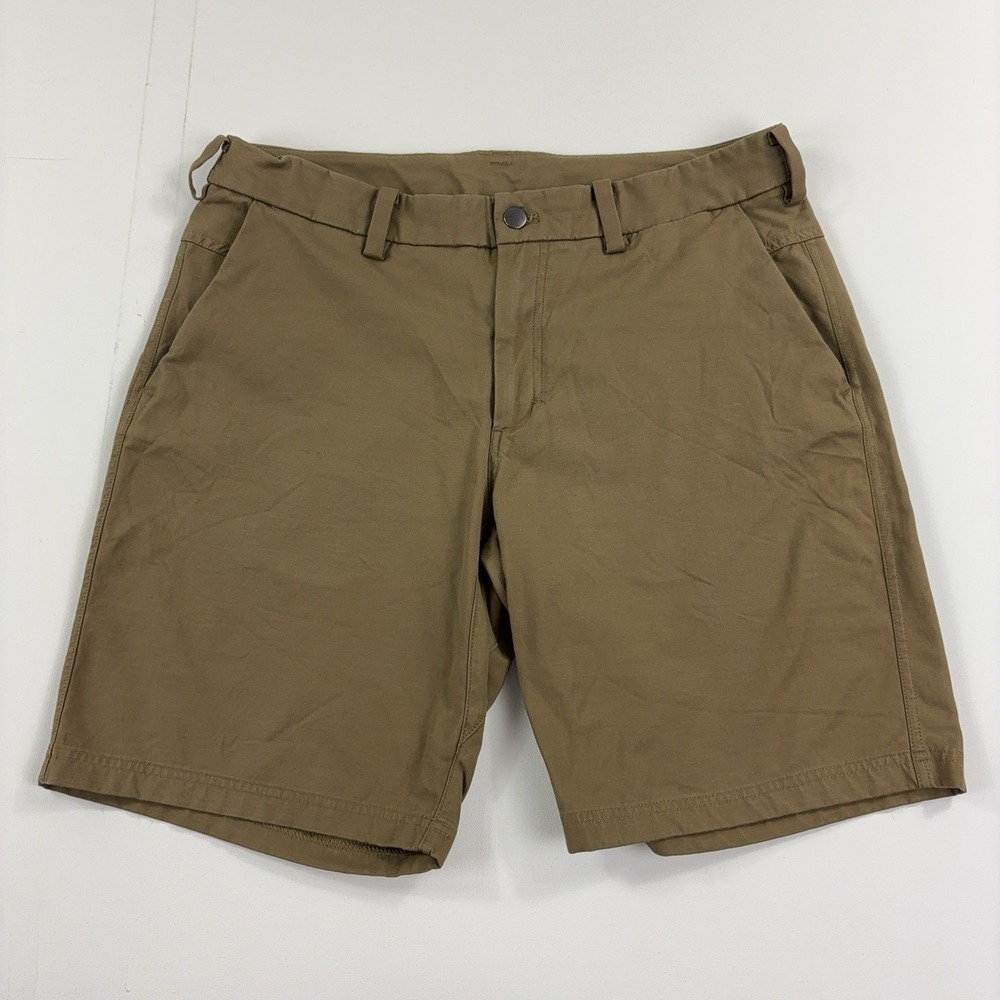 Lululemon Commission Qwick Chino Shorts Mens 34 Brown ABC 9" Inseam LM7927S